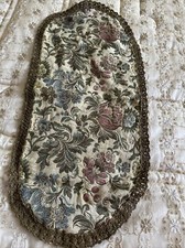 Alt Brokat Deckchen Mitteldecke Tischdecke Blume 60/70er Gobelin Gefüttert 55 cm