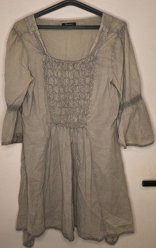 Grau braunes tunikakleid - grau/braunes,