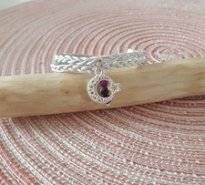 weißes Lederarmband mit
