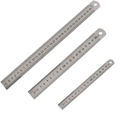 Edelstahl lineal set - lineal, 3-teilig