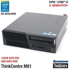 IBM LENOVO THINKCENTRE M81 5049 i3 COMPUTER PC 120GB SSD 8GB RS-232 WINDOWS 10 