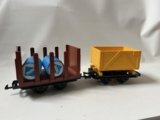 LGB 4045 Feldbahn Rungenwagen, Braun, Spur G + Gelber Waggon, Spur G, #A59