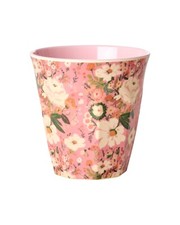 RICE Melamin Becher "Alison Flower Print",  Two Tone Medium 9 x 9 cm, Blumen