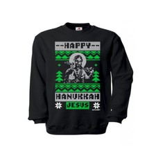 Happy Hanukkah Jesus Weihnachten X-Mas Strick Muster Pumpgun Pullover #27219