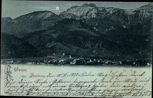 Mondschein aschau im - ak,