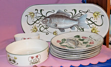 VILLEROY & BOCH Atlantic Fischservice 9-tlg Platte Teller Soßiere Schüssel 81399