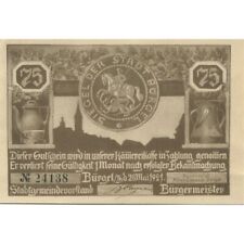 [#320698] Geldschein, Deutschland, Burgel Stadt, 75 Pfennig, personnage 1, 1921