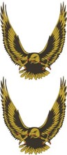 Aufkleber Adler gold 2er-Set 145 x 70 mm  Sticker Tattoo Auto