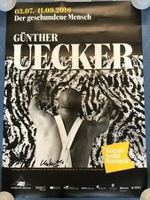 Günther Uecker Bild Poster signiert - 2016 Ausstellungsplakat Kunsthalle Rostock