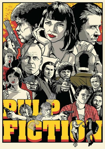 Pulp fiction schwarz weiß - fiction,