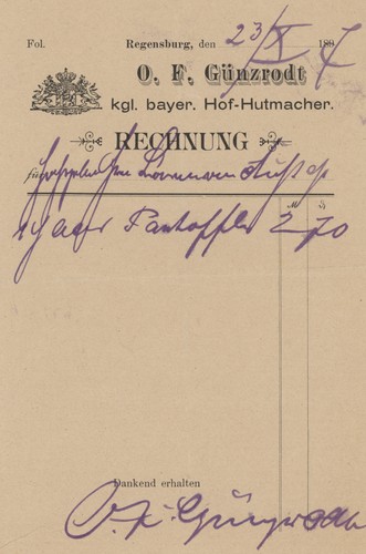 Rechnung günzrodt königlich - günzrodt,