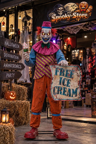 Neon eiscreme clown animierte - clown,