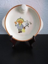 Original DDR Kinder Porzellan Warmhalte Teller “ Sandmann Abendgruß “ 60iger