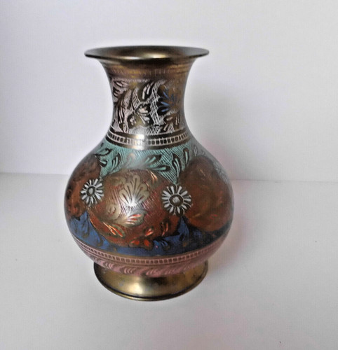 Messing vase mit dekor 15 - mit, h: