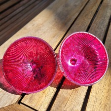 2 er Set Glas Schwimmkerzenhalter 8cm Glas pink rosa Schwimmschalen Bauernsilber