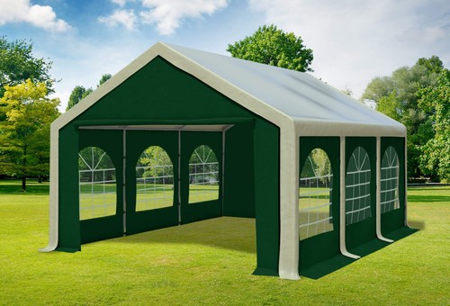 Partyzelt 4x6m braun - grün, pvc