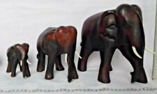 Handmade 3 x Elefant ca. 12 bis 20 cm groß Holz Elephant Bali Figur