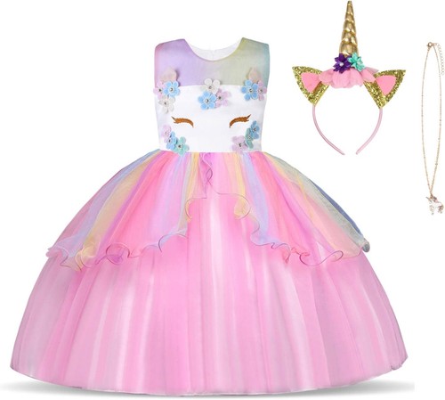 Mädchen einhorn kostüm kleid - einhorn,
