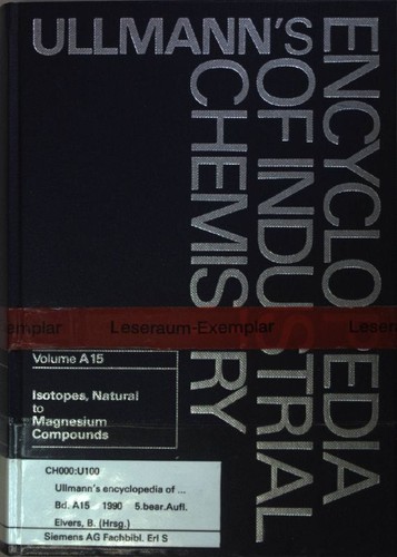 Ullmann encyclopedia of - ullmann's,