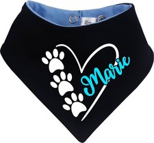 Hunde Wende Halstuch 3 PFOTEN personalisiert mit Namen des Hundes