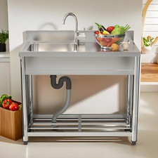 Edelstahl Spüle freistehend kommerzielle Spüle Spülbecken Waschbecken Spültisch