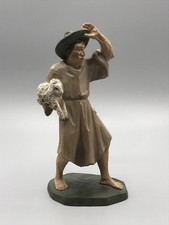 Antike Holz Krippenfigur Hirte