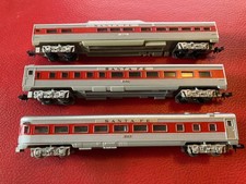 3 Personenwagen Santa Fe Spur N Wagen 502, 3152, 3117 sehr guter Zustand Vintage