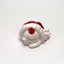 Gilde Keramik Schneemann "Karl" Rot Weiß Mütze Winter Weihnachten B-Ware
