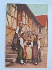 AK Postkarte Trachten Odenwalder Volkstrachten Dorf Frauen Bauern 19085