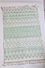 Teppich Läufer Webteppich Vorleger 75 x 110 cm mint grün gemustert skandi Look