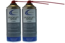 2x Druckluftspray 400ml mit Sprührohr -  Reinigungsspray Druck Luft Sprühdose