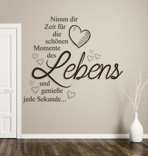 Wandtattoo nimm dir Zeit Wandtatoo Wohnzimmer Sprüche Wandspruch modern Flur a51