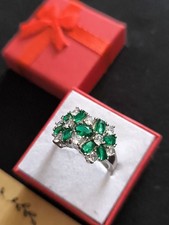 925 Silber Ring 2 Blumen