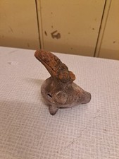 Antike Terrakotta Okarina Schwein | Seltene Gefäßflöte Tierfigur Pfeife Ton