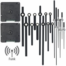 2er-Set Funk-Quarz-Uhrwerke, je 3 Zeigersets f. selbstgestaltete Uhren