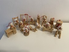 13 Anhänger Weihnachtsanhänger Holz Vintage 80er Jahre zum bemalen basteln etc.