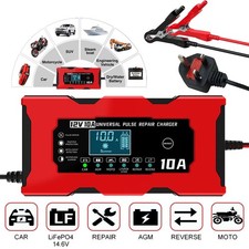 12V 10A Autobatterie Ladegerät Impuls Reparatur Smart Battery Charging Lithium Ladegerät
