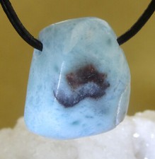 LARIMAR  Freeform  Trommelstein  gebohrt  EDELSTEIN  ANHÄNGER  A-Qualität Nr.51