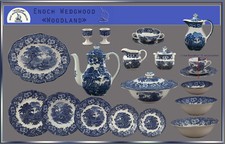 Enoch Wedgwood "Woodland" Teile zur Wahl teller tasse blau england  platte dose