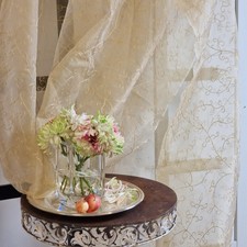 Luxuriöse bestickte Seide, transparent,gold-messing 20 Meter