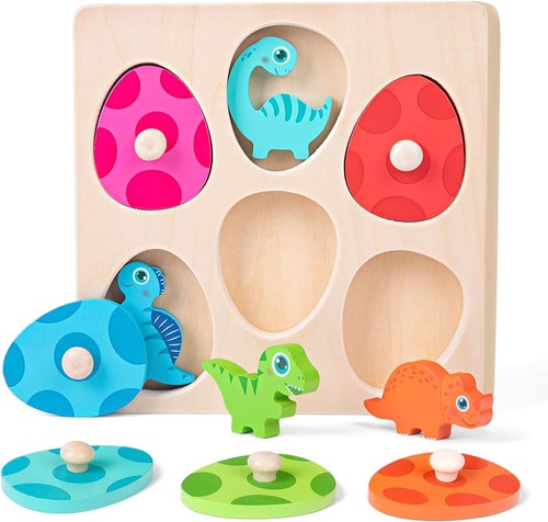 Montessori holzpuzzle dino - montessori,