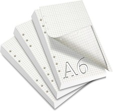 3 Pakete A6 Ringbuch 6 Ringe 180 Farben kariert Filofax Nachfüllpack für Planer