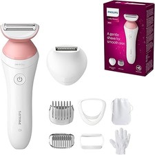 PHILIPS Lady Shaver Series 6000, Kabelloser Rasierer mit 6 Zubehörteilen