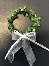 30 Myrtenkränze mit Schleife/ Perlen.Hochzeit/ Kommunion/Taufe usw!