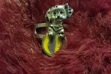 Verstellbarer gelber Kinderring Motiv Hund NEU!!!