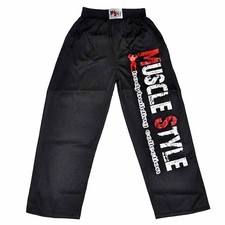 MuscleStyle Mesh Pant Trainingshose Schwarz Bodybuilding Pumperhose Jogginghose