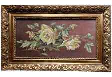 ? Antikes Gemälde - Öl auf Leinwand - Stillleben Rosen - 37,2 x 61,8 cm