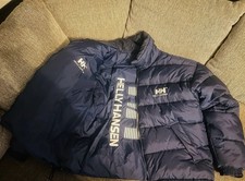 Neue Original Helly Hansen Daunen, Wende/Winterjacke in Navy Blau zu Verkaufen