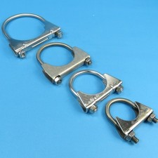 Edelstahl Auspuff Bügelschelle Ø 37 - 88,9 mm Rundrohr Rohrschelle U Bolt Clamp