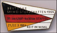 Deutsche Skimeisterschaft 1960 Skilanglauf Nordisch Reit im Winkel Pin Abzeichen